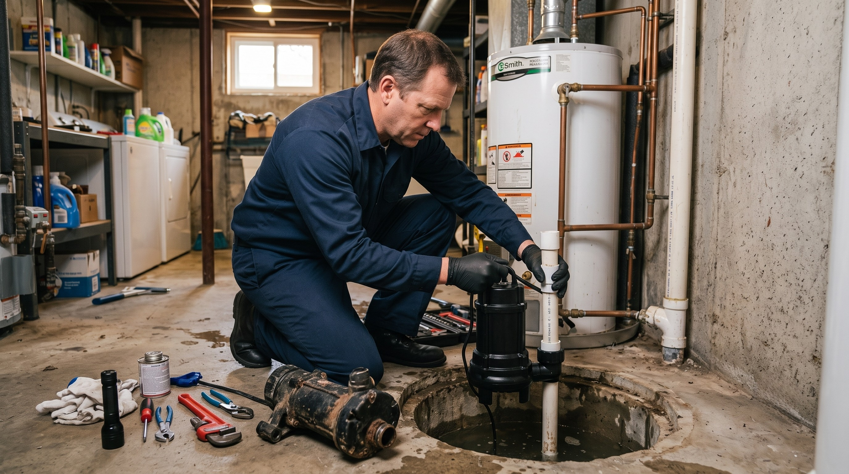 Sump pump replacement service